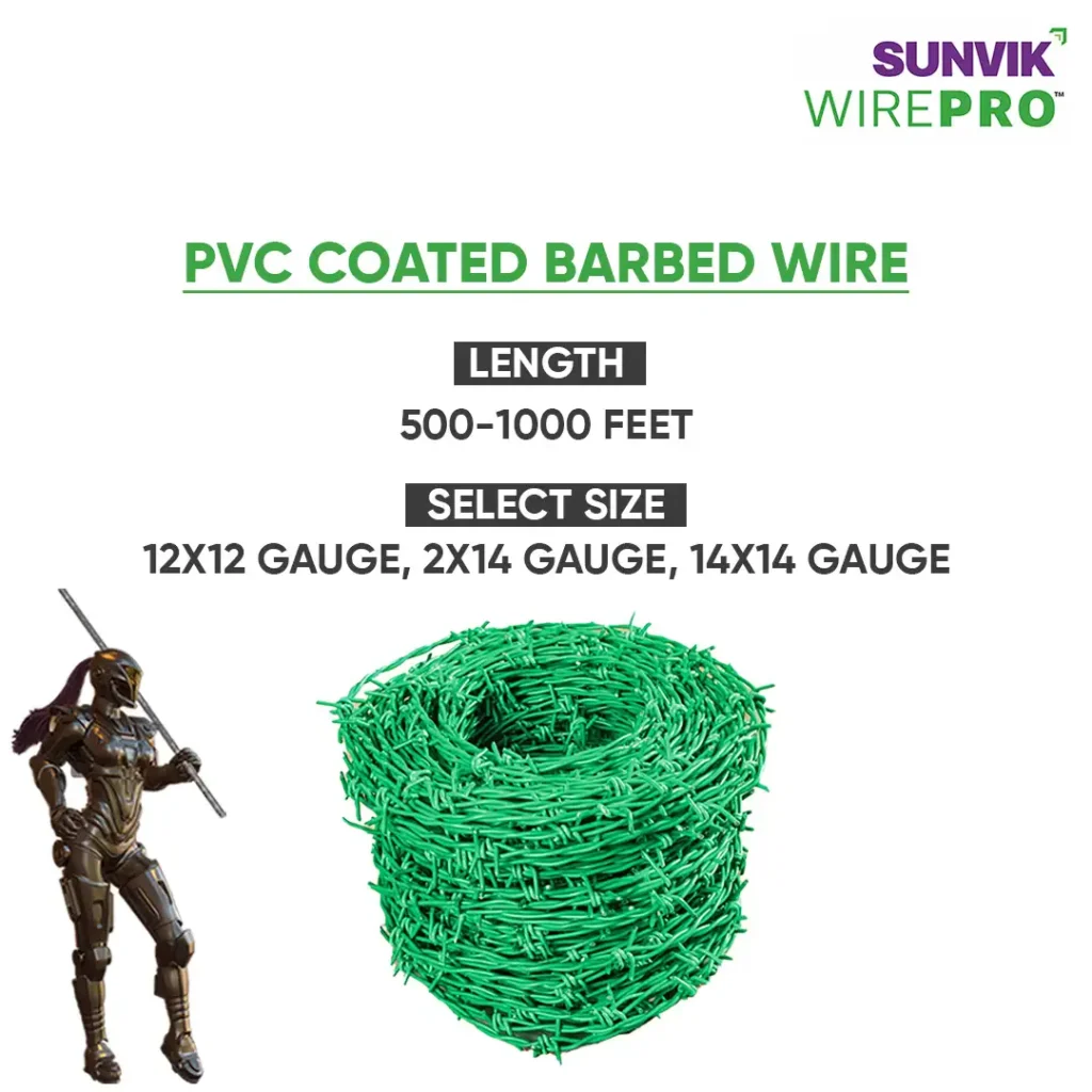 Sunvik Steels PVC COATED BARBED WIRE Specification