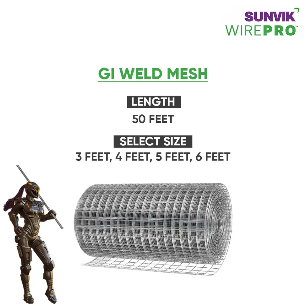 Sunvik Steels GI Weld Mesh Specification
